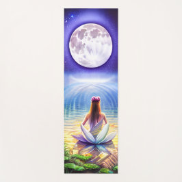 Girl Meditation auf Lotus Blume Vollmond Yogamatte