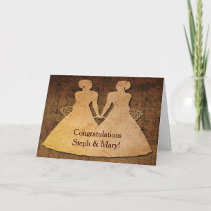 Girl Meets Girl Brides Lesbian Wedding Card Karte