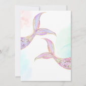 Girl Mermaid 1. Geburtstag Einladung (Rückseite)