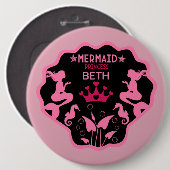Girl Mermaid Princess Button (Vorne & Hinten)