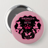 Girl Mermaid Princess Button (Vorne & Hinten)