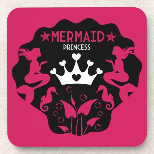 Girl Mermaid Princess Getränkeuntersetzer (Vorderseite)