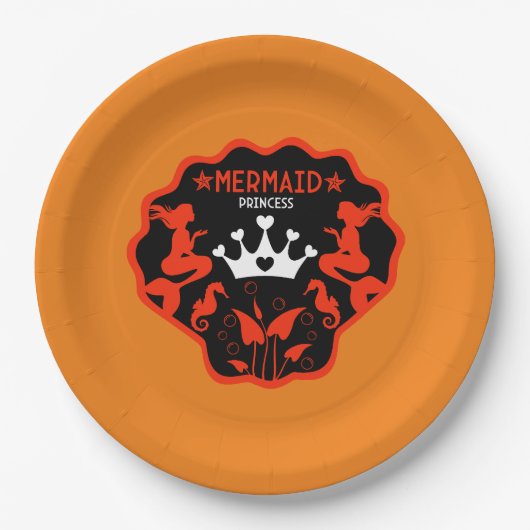 Girl Mermaid Princess Pappteller (Vorderseite)