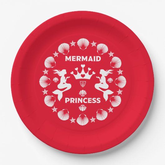 Girl Mermaid Princess Pappteller (Vorderseite)