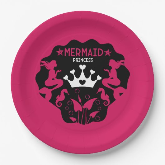 Girl Mermaid Princess Pappteller (Vorderseite)