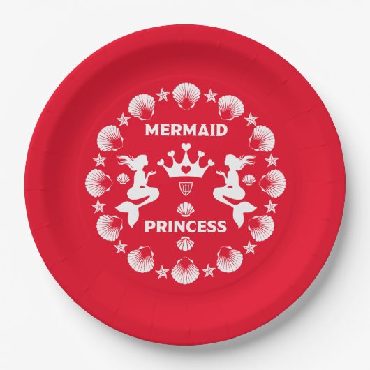 Girl Mermaid Princess Pappteller (Vorderseite)