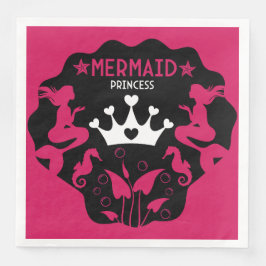 Girl Mermaid Princess Serviette