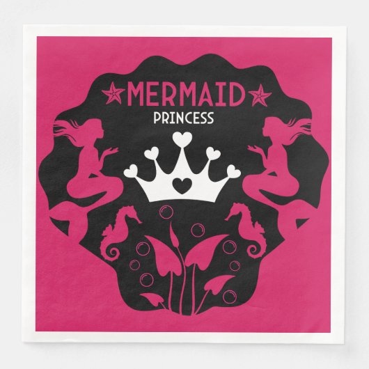 Girl Mermaid Princess Serviette (Vorderseite)
