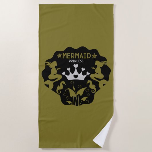 Girl Mermaid Princess Strandtuch (Vorderseite)