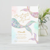 Girl Mermaid unter Meer Zweiten Geburtstag Einladung (Stehend Vorderseite)