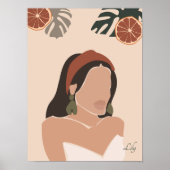 Girl Minimal Boho Chic Art Poster (Vorne)