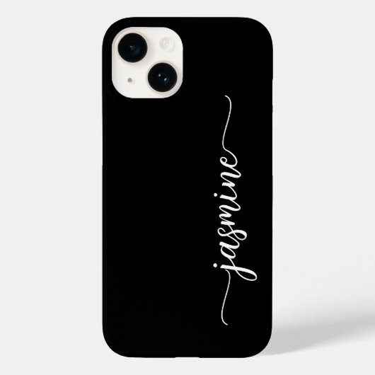 Girl Minimalistisch Black Monogram Name Script Case-Mate iPhone Hülle (Rückseite)