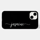 Girl Minimalistisch Black Monogram Name Script Case-Mate iPhone Hülle (Rückseite (Horizontal))