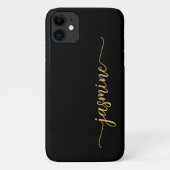 Girl Minimalistisch Black Monogram Name Script Case-Mate iPhone Hülle (Rückseite)