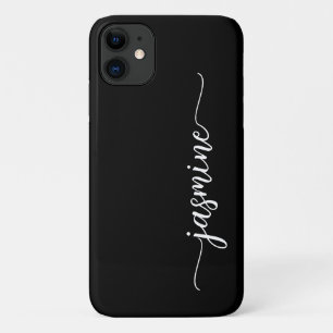 Girl Minimalistisch Black Monogram Name Script Case-Mate iPhone Hülle