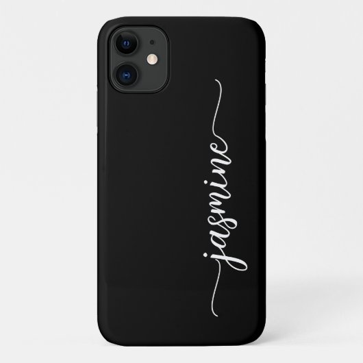 Girl Minimalistisch Black Monogram Name Script Case-Mate iPhone Hülle (Rückseite)