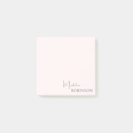 Girl-Minimalistisch Blush-Pink-Monogramm Post-it Klebezettel