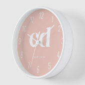 Girl Minimalistisch Pink Monogram Uhr (Winkel)