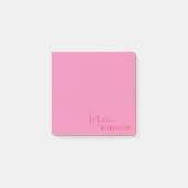 Girl Minimalistisch rosa Monogramm Post-it Klebezettel (Vorderseite)