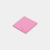 Girl Minimalistisch rosa Monogramm Post-it Klebezettel (angewinkelt)