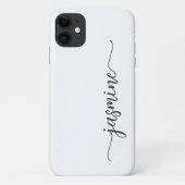 Girl Minimalistisch White Monogram Name Script Case-Mate iPhone Hülle (Rückseite)