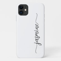Girl Minimalistisch White Monogram Name Script