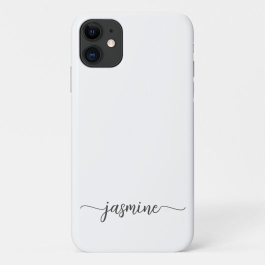 Girl Minimalistisch White Monogram Name Script Case-Mate iPhone Hülle (Rückseite)