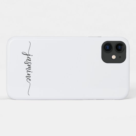 Girl Minimalistisch White Monogram Name Script Case-Mate iPhone Hülle (Rückseite (Horizontal))