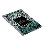 Girl Mint Black Zebra Print Ombre Hallo Schöne Notizblock (Rechte Seite)