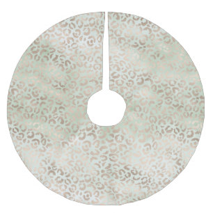 Girl Mint Glam Gold Leopard Printfarbe Polyester Weihnachtsbaumdecke