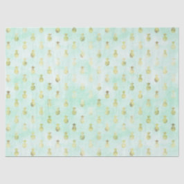 Girl Mint Glam Gold Tropische Ananas Seidenpapier