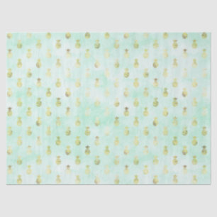 Girl Mint Glam Gold Tropische Ananas Seidenpapier