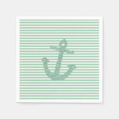 Girl Mint Glitzer Nautical Anchor Brautparty Serviette (Vorderseite)