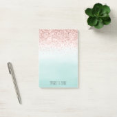 Girl Mint Ombre Glam Pink Glitzer Post-it Klebezettel (Büro)