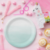 Girl Mint Ombre Wasserfarbe Pappteller (Party)