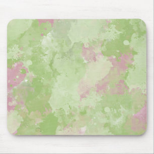 Girl Mint Pink Abstrakte Wasserfarbe Mousepad