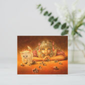 Girl mit Creepy Eyes Macabre Fantasy Postcard Postkarte (Stehend Vorderseite)