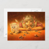 Girl mit Creepy Eyes Macabre Fantasy Postcard Postkarte (Vorne/Hinten)
