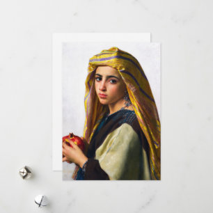 Girl mit Granatapfel von William Bouguereau Feiertagskarte