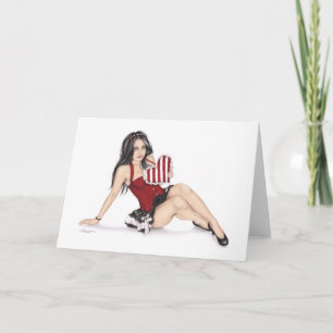 Girl mit Herz Valentine Grußkarte Feiertagskarte