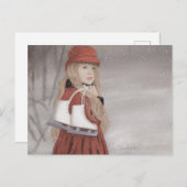 Girl mit Ice-Skaten JW Postkarte (Vorne/Hinten)