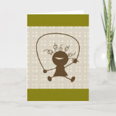 Girl mit Jump Rope Grußkarten Karte (Vorderseite)