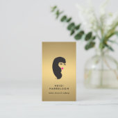 Girl mit Lashes auf Imitate Gold Beauty II Visitenkarte (Stehend Vorderseite)