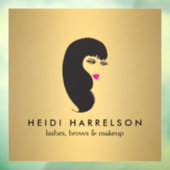 Girl mit Lashes Imitate Gold Beauty Salon Fensteraufkleber (Blatt 3)