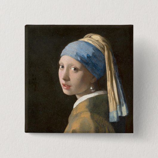 Girl mit Perl Earring-Johannes Vermeer Art Button (Vorderseite)