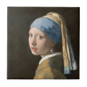 Girl mit Perl Earring-Johannes Vermeer Art Fliese (Vorderseite)