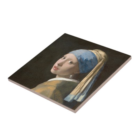 Girl mit Perl Earring-Johannes Vermeer Art Fliese (Seite)