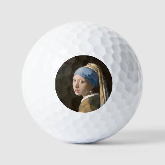 Girl mit Perl Earring-Johannes Vermeer Art Golfball (Vorderseite)