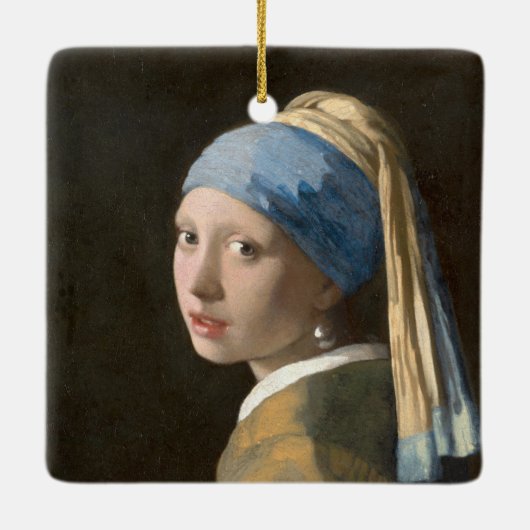 Girl mit Perl Earring-Johannes Vermeer Art Keramikornament (Rückseite)