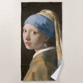 Girl mit Perl Earring-Johannes Vermeer Art Strandtuch (Vorderseite)